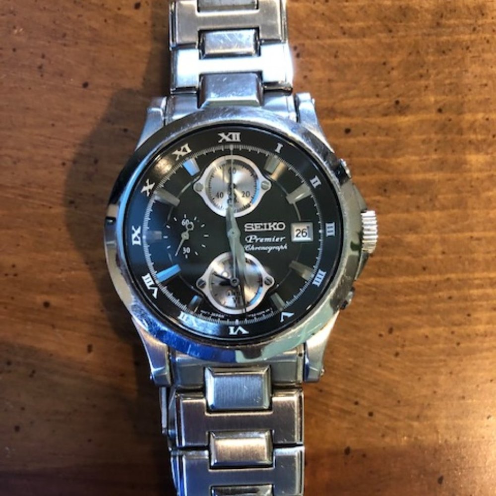 Seiko Premier Chronograph Stainless Steel Watch